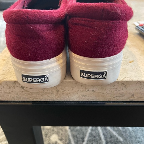 Burgundy platform Superga shoes - Picture 3 of 4